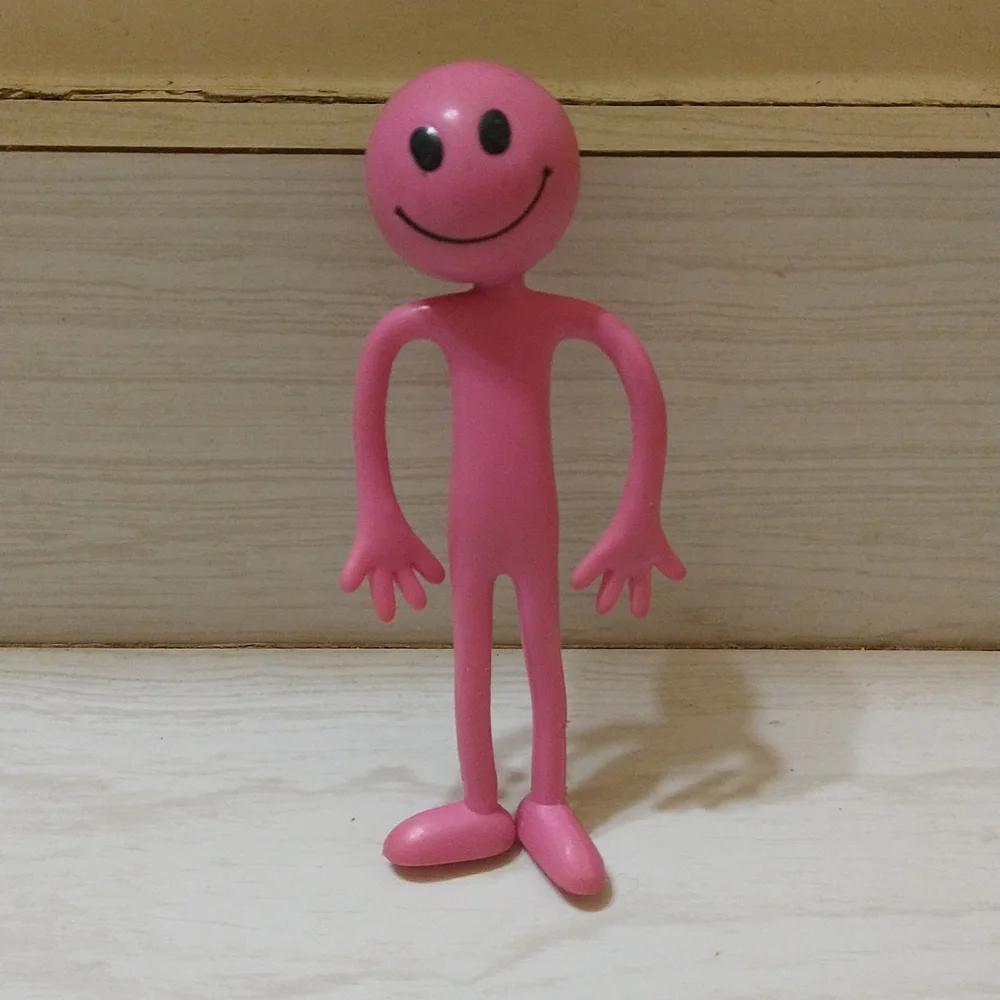 Vintage Smiley Happy Face Bendable Rubber Figure
